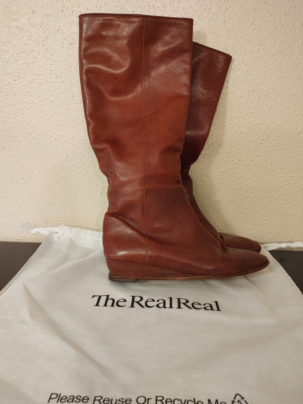 Stuart Weitzman Leather Tall Boots Cognac/Brown - 8.5/9